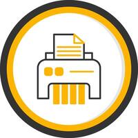 Office Paper Shredder Line Two Color Circle vector