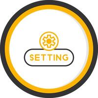 Open Settings Button Line Two Color Circle vector