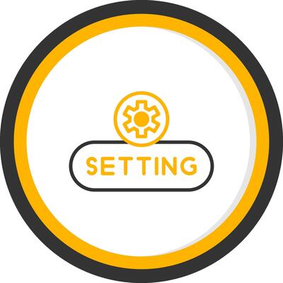 Open Settings Button Line Two Color Circle