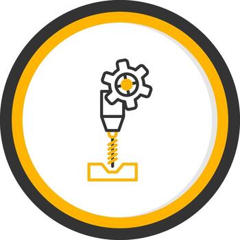 Precision CNC Milling Machine Line Two Color Circle vector