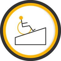 Accessibility Boarding Ramp Line Two Color Circle vector