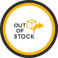 Currently Out of Stock Notice Line Two Color Circle vector