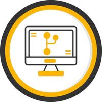 Git Version Control Tool Line Two Color Circle vector