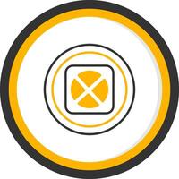 No Stopping Zone Symbol Line Two Color Circle vector