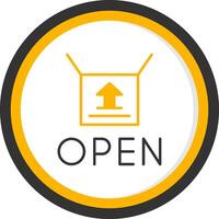 Business Now Open Sign Line Two Color Circle vector