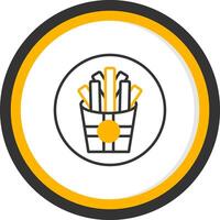 No Eating Allowed Sign Line Two Color Circle vector