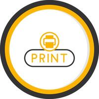 Print Document Button Line Two Color Circle vector