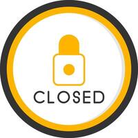 Store Temporarily Closed Sign Line Two Color Circle vector