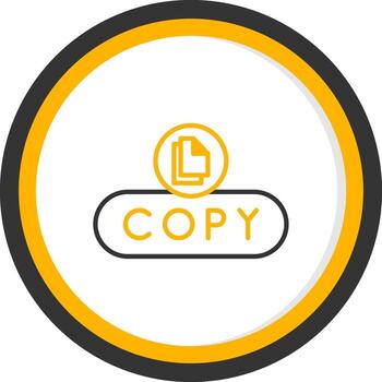 Copiar texto botón línea dos color circulo vector