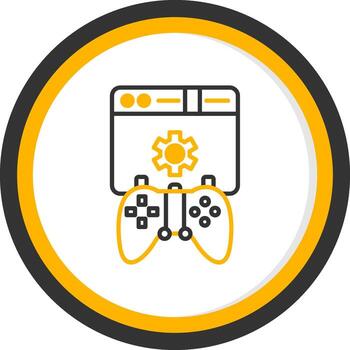 creativo juego diseño proceso línea dos color circulo vector