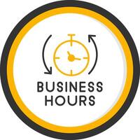 Official Business Hours Notice Line Two Color Circle vector