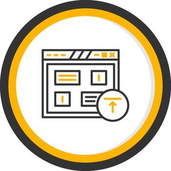 archivo subir sumisión campo línea dos color circulo vector