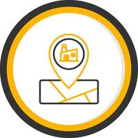 Industrial Factory Map Icon Line Two Color Circle vector