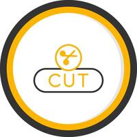 Cut Selection Button Line Two Color Circle vector
