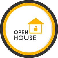 Property Open House Invitation Line Two Color Circle vector