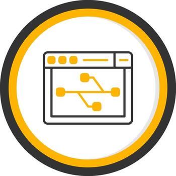 versión controlar rama icono línea dos color circulo vector