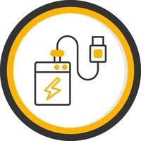 External Hard Drive Unit Line Two Color Circle vector