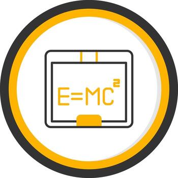 Math Equation with Variables Line Two Color Circle vector