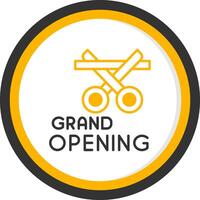 Grand Opening Ceremony Invite Line Two Color Circle vector