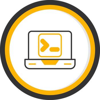 Terminal Command Console Line Two Color Circle vector