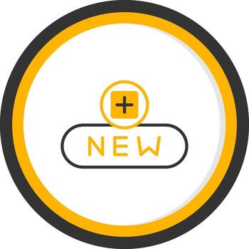 Create New File Button Line Two Color Circle vector