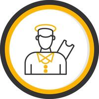 Official Subway Ticket Inspector Line Two Color Circle vector