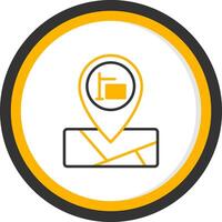 Construction Area Geo Pin Line Two Color Circle vector