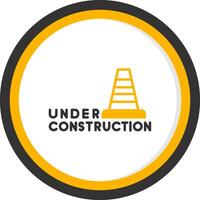 Site Under Construction Alert Line Two Color Circle vector