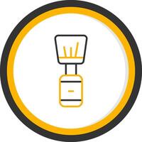 Wooden Handle Beard Brush Line Two Color Circle vector