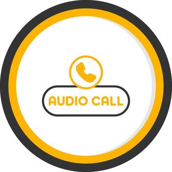 Start Audio Call Button Line Two Color Circle vector