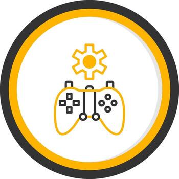 Main Game Menu Interface Line Two Color Circle vector