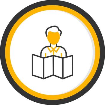 Physical Map Reading Line Two Color Circle vector