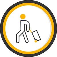 Daily Subway Passengers Line Two Color Circle vector