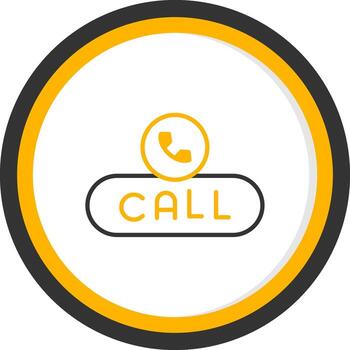 Call Now Button Line Two Color Circle vector