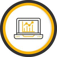 Machine Learning Network Icon Line Two Color Circle vector