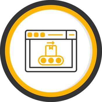 Production Deployment Icon Line Two Color Circle vector