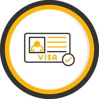 Travel Visa Verification Line Two Color Circle vector