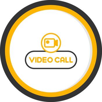 Start Call Button Line Two Color Circle vector