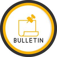 Internal Bulletin Board Update Line Two Color Circle vector