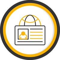 Immigration Entry Checkpoint Line Two Color Circle vector
