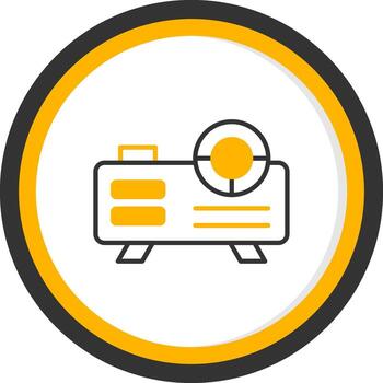 Digital Projector Device Line Two Color Circle vector