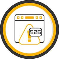Error 526 Invalid SSL Certificate Line Two Color Circle vector