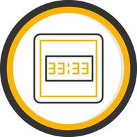 Real Time Digital Display Line Two Color Circle vector