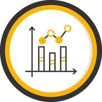 Trend Glyph Graph Symbol Line Two Color Circle vector