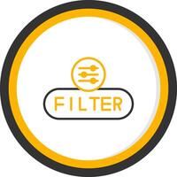 Apply Filter Button Line Two Color Circle vector