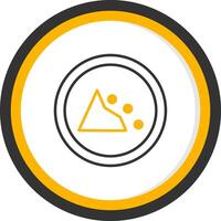 Danger Falling Rocks Symbol Line Two Color Circle vector