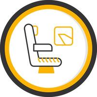 Convenient Aisle Seat Position Line Two Color Circle vector