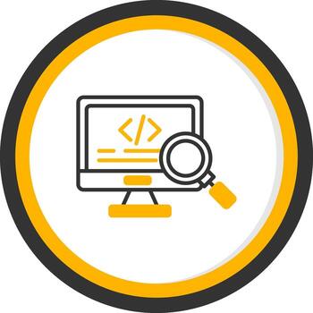 Peer Code Review Window Line Two Color Circle vector