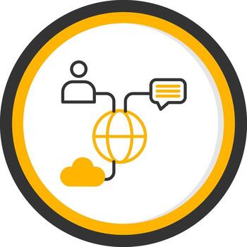 Internal Communication System Unit Line Two Color Circle vector