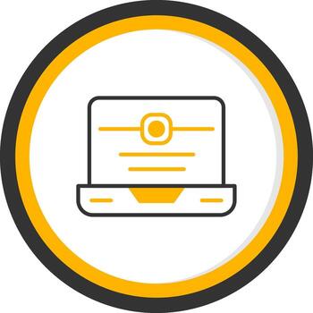 código cometer acción icono línea dos color circulo vector